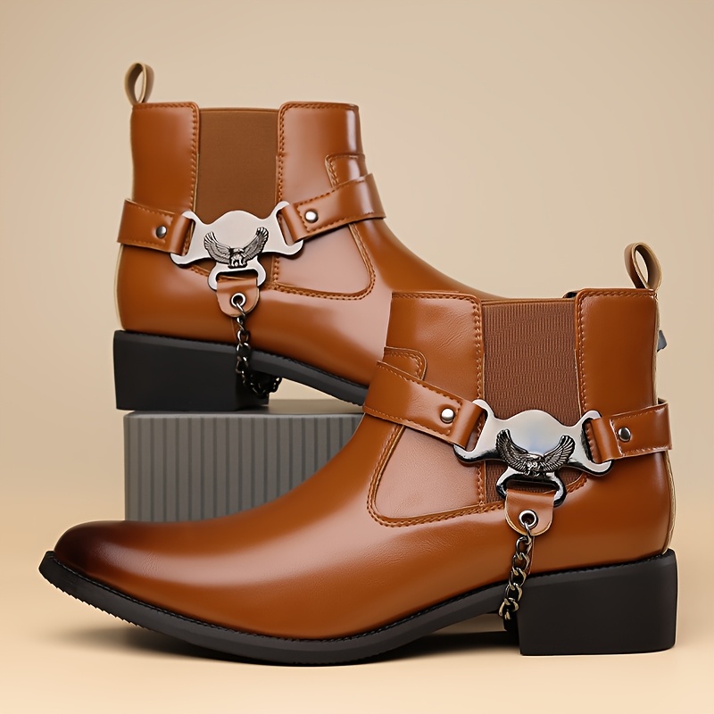 QRLQRL Men'S Slip-On Chelsea Boots - Glossy Black Faux Cover, Round Toe & Rubber Sole, All-Season Casual Shoes for Daily Wear, Comfortable & Durable Design, Versatile Footwear, Sleek Style, Sturdy Construction, Fashionconscious Men, Urban Style, Modern Footwear, Highquality Finish, Urban Lifestyle