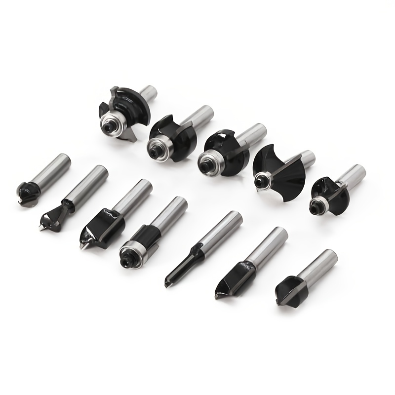 TEMU 12-teiliges 6-mm-Schaft-Fräser-Set, Trimmfräser, gerader Fräser, Holzfräser