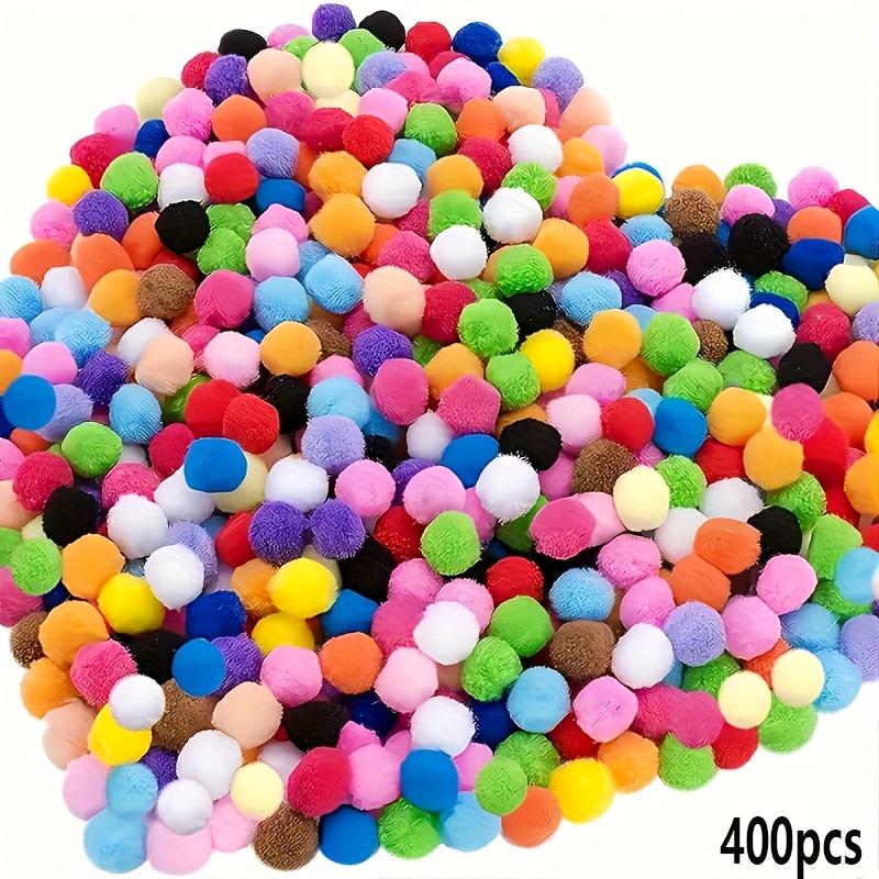 100pcs/400pcs Polypropylene 1.5 Cm Plush Ball Decorative Pompom Colorful Additions High Elastic Pompom