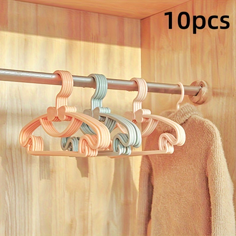 

10-pack Kids Hangers – Durable Plastic, Polished Finish, Bow Design - Space-saving Children's Closet Organizer