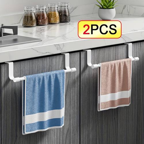 2pcs modern kitchen towel rack door mounted towel bar for cabinet doors ideal for storing towels rags and gloves