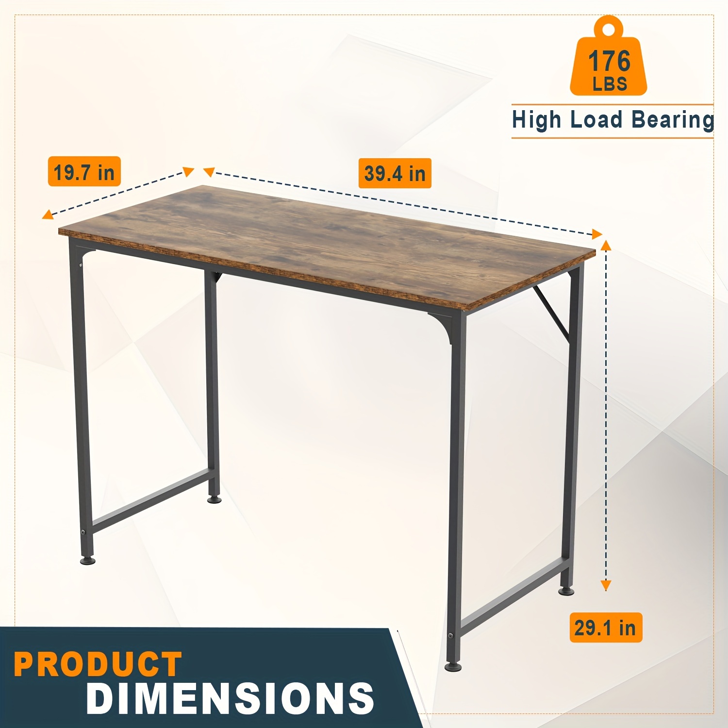 TEMU Home Office Desk, Computer Desk, Desk, Writing Desk For Small Space, Simple Desk, Pc Table, Gaming Desk, Space-saving Workstation, Black