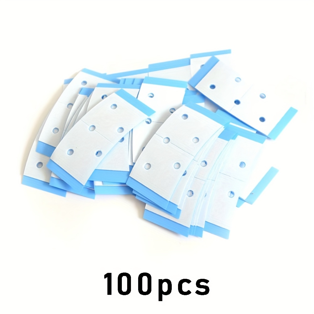 Image of 100pcs Of Double-sided Lace Tape For Wigs, Featuring Waterproof And Breathable , Designed For A With Wig Adhesive Strips And Toupee Tapes