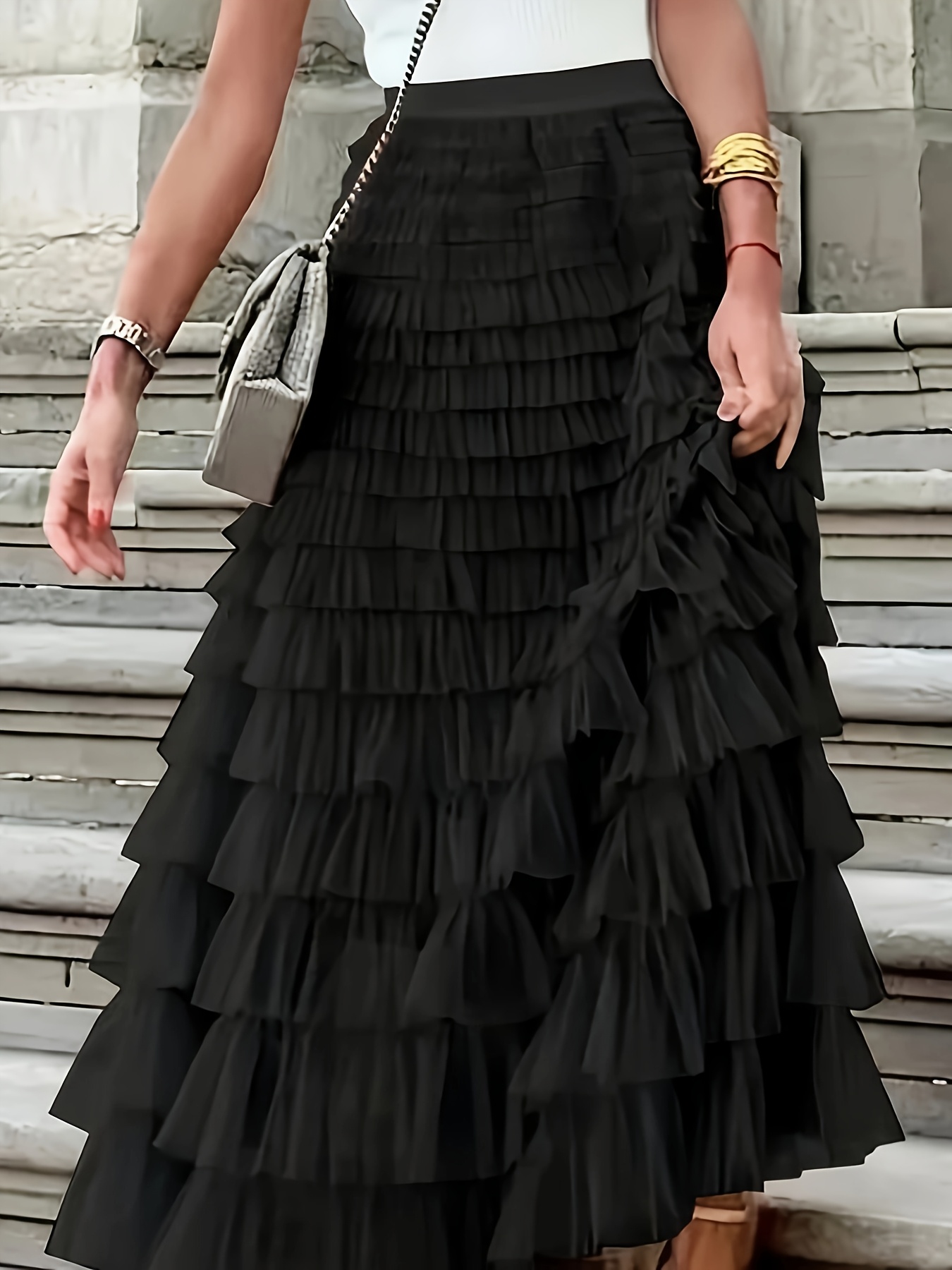 item picture plus size plus size layered mesh skirt