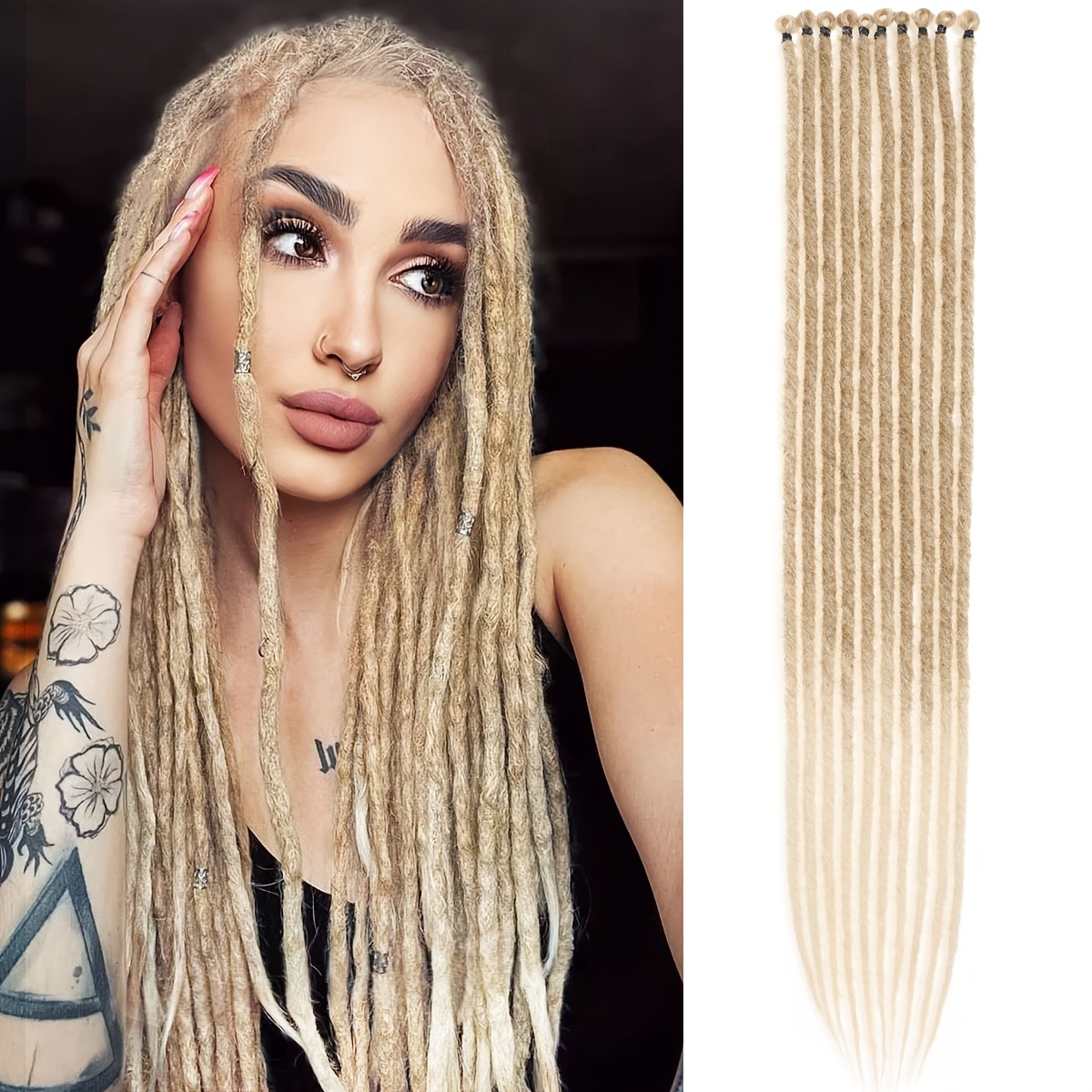 dreadlocks extensions 24 brown blonde synthetic crochet  display picture 3