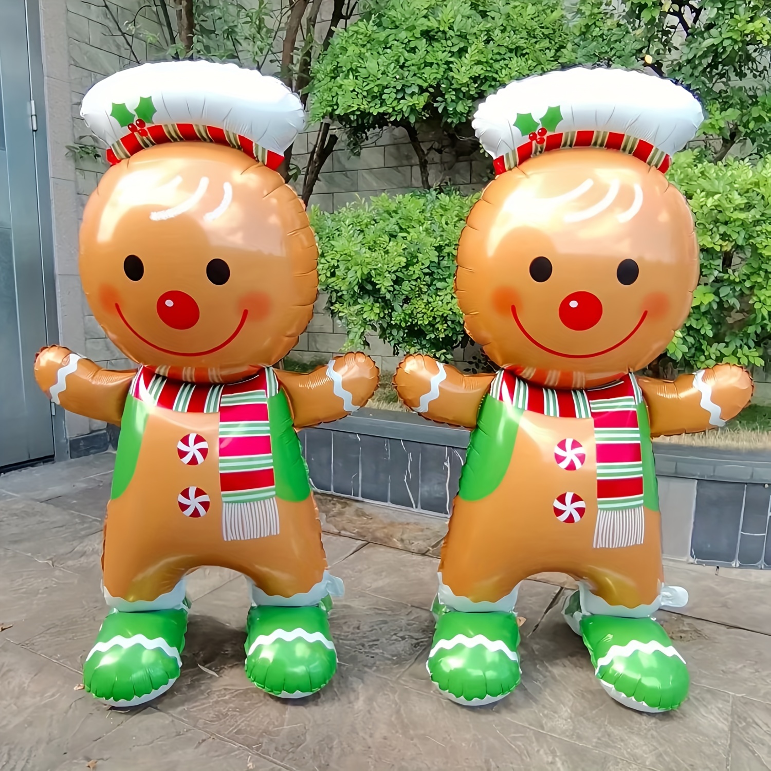 

Christmas Gingerbread Chef Inflatable Balloon Set, 14+ Age Group, No Electricity Needed, Aluminum Film Material, Festive Holiday Decor - 1pc