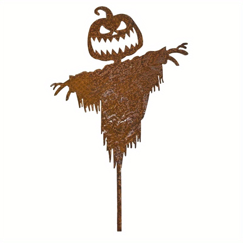 TEMU [Plat 2D] Silhouette d'épouvantail de jardin unique, Décoration d'Halloween, Style rustique distinctif, Convient pour la décoration de jardin,