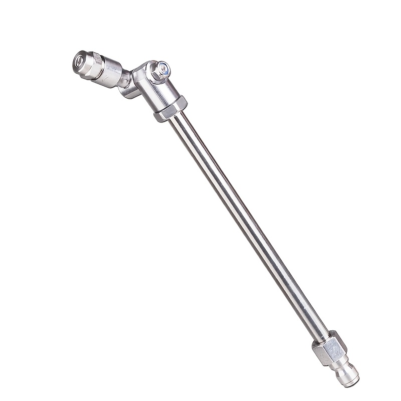 TEMU 1 270-degree Adjustable Spray Nozzle, 25cm Long, With 1/4" Quick-connect Fitting, Made Of Stainless Steel. High-pressure Washer Water Gun