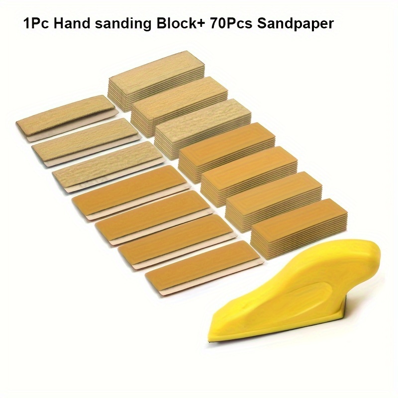 

[top-] 71pcs Kit For Small Projects - 3.5"x1" Tool And Sandpaper (80/120/180/240/320/400/600 ) - For Diy Crafts, Woodworking & Metal Polishing