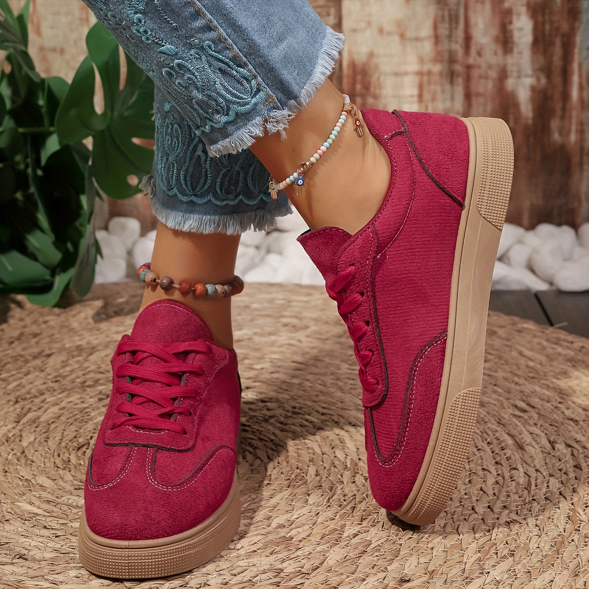 Casual Shoes Red Colour Ladies Shoes Daeful Non Slip Shoes Women