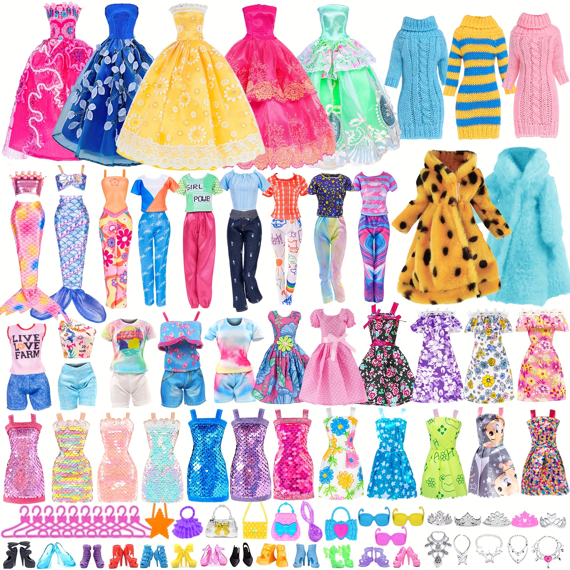 

Dollbuddy Doll And Accessories Doll Closet Playset With 106 Pcs Doll Clothes And Accessories For Girls 6-12 Including 1 Doll, Closet, Stylish Blue Set, Luggage, Shoe Rack, Wedding Gowns