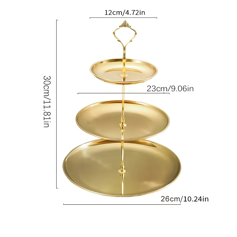 TEMU 1pc Golden Stainless Steel European Food Storage Rack, Can Hold Snacks And Fruits, Donuts, Fruits, Used Storage Racks For Gatherings, Kitchen