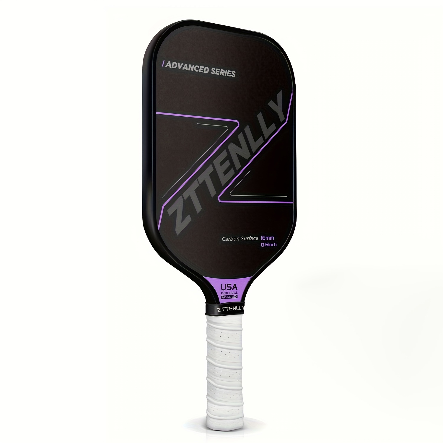 USAPA Approved Pickleball Paddle - Carbon Fiber Surface with 16mm Honeycomb Core, T300 Strength - Perfect Gift for Men & Women, Purple/Black