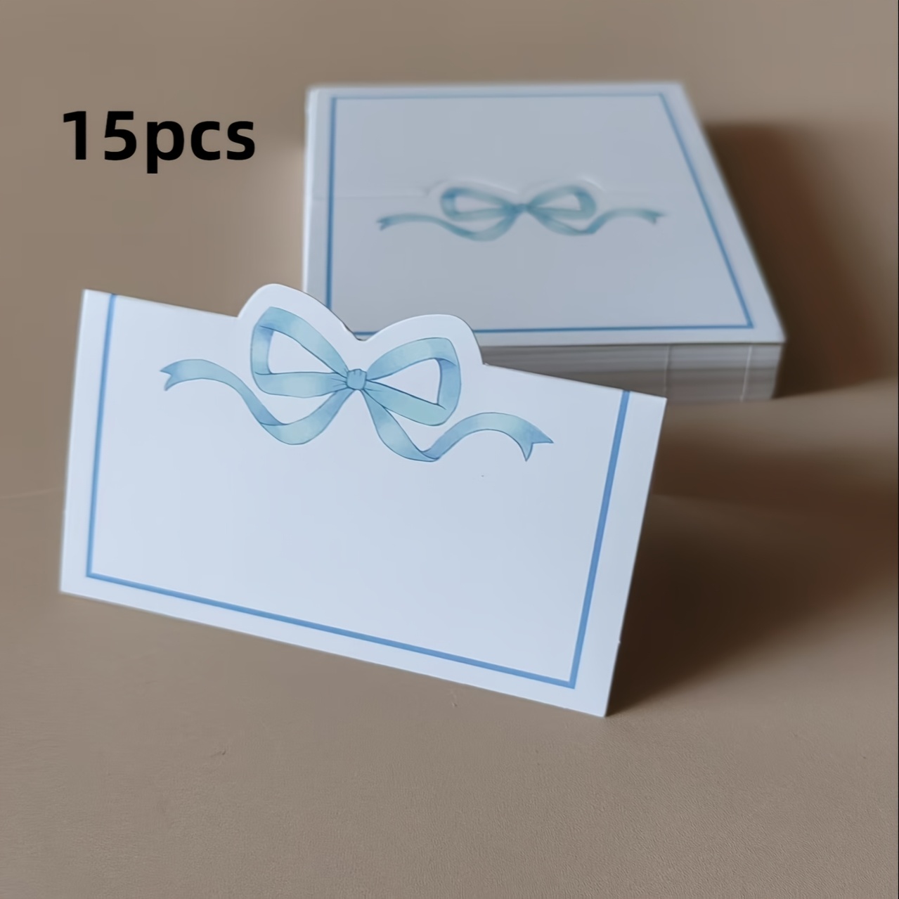 TEMU 15/30 Blaue Schleifen-Tischkarten - Elegante Gästename-Karten für Hochzeiten, Geburtstage, Valentinstag und Babypartys. für Tischdekoration und