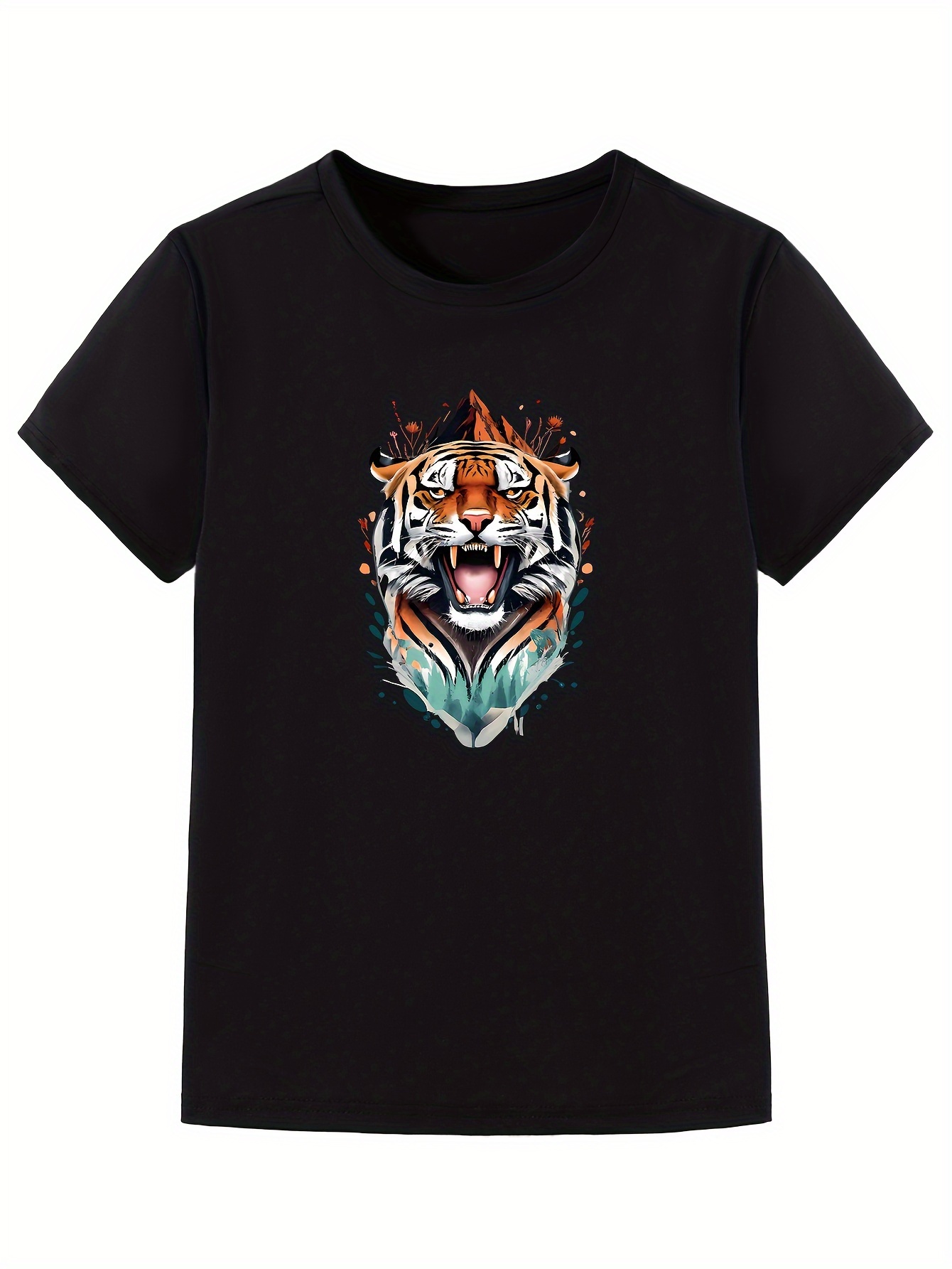 Camiseta Con Estampado De Tigre En 3D Para Hombre