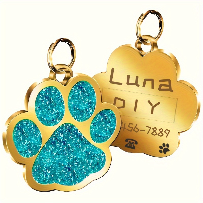 TEMU Targhetta Personalizzata per e Cani con Incisione, Pendente ID per Animali Domestici, Accessorio per Collare con Ciondolo a , Regalo per Animali