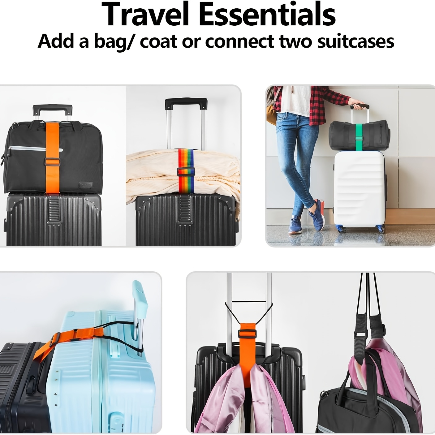 Travel Bag Luggage Straps For Multiple Bags ZINZ PCS High Elastic