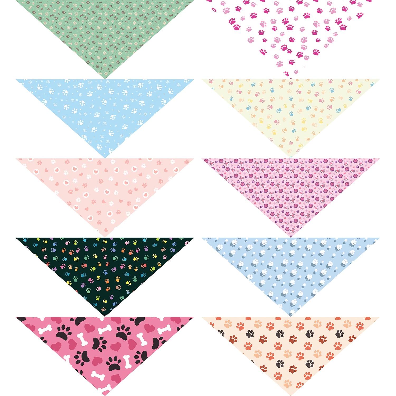 TEMU 10pcs Pet Saliva Bibs Soft Absorbent Adjustable Drool Bandana Set