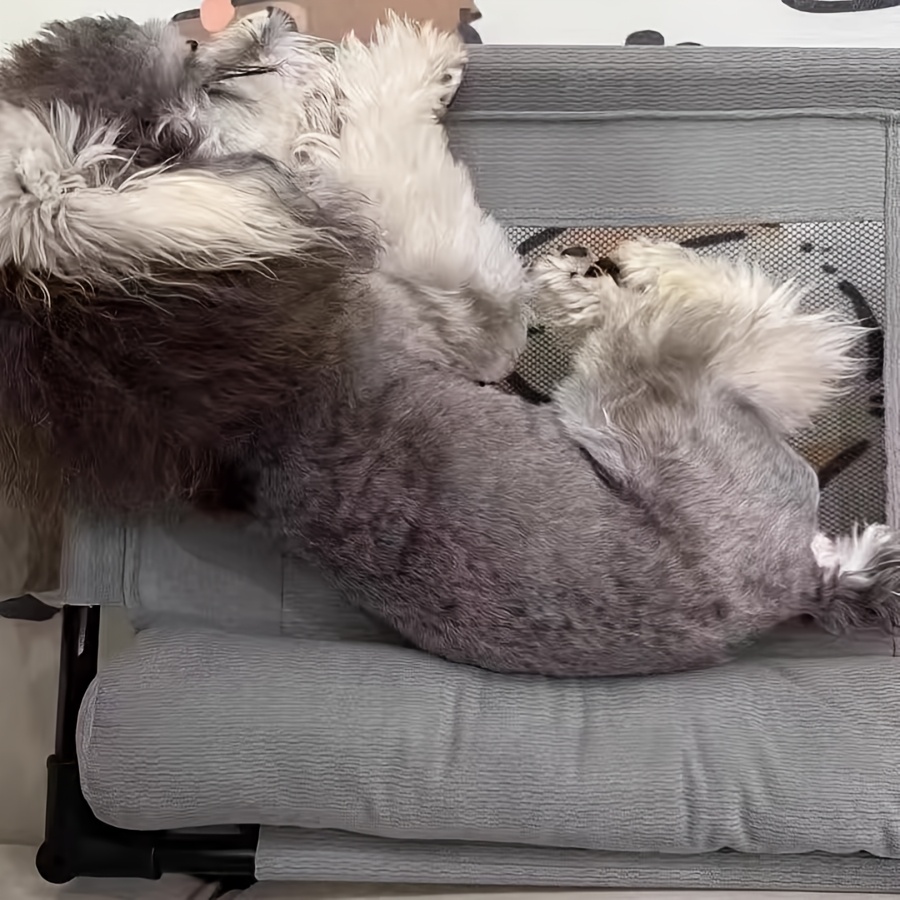 TEMU 【高品質】高床型ドッグベッド 通気性メッシュ クール 犬用ベッド 滑り止めマット 屋内/屋外 四季対応 小型犬～大型犬/猫用 グレー ギフト