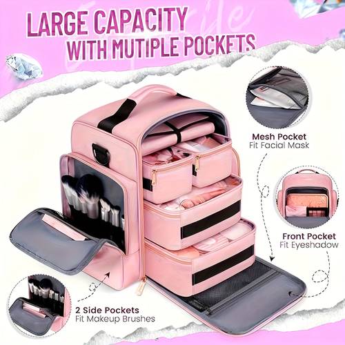 extra large toiletry travel cosmetic organizer case with heavy duty zipper closure black heavy duty toilettry bag with adjustable strap hardware multi section bottom side pockets large capacity travel bathroom organizer for women girls spa vacation black pastel color options sturdy structure interior ideal for toiletries use toiletry travel bag mens toiletry bag