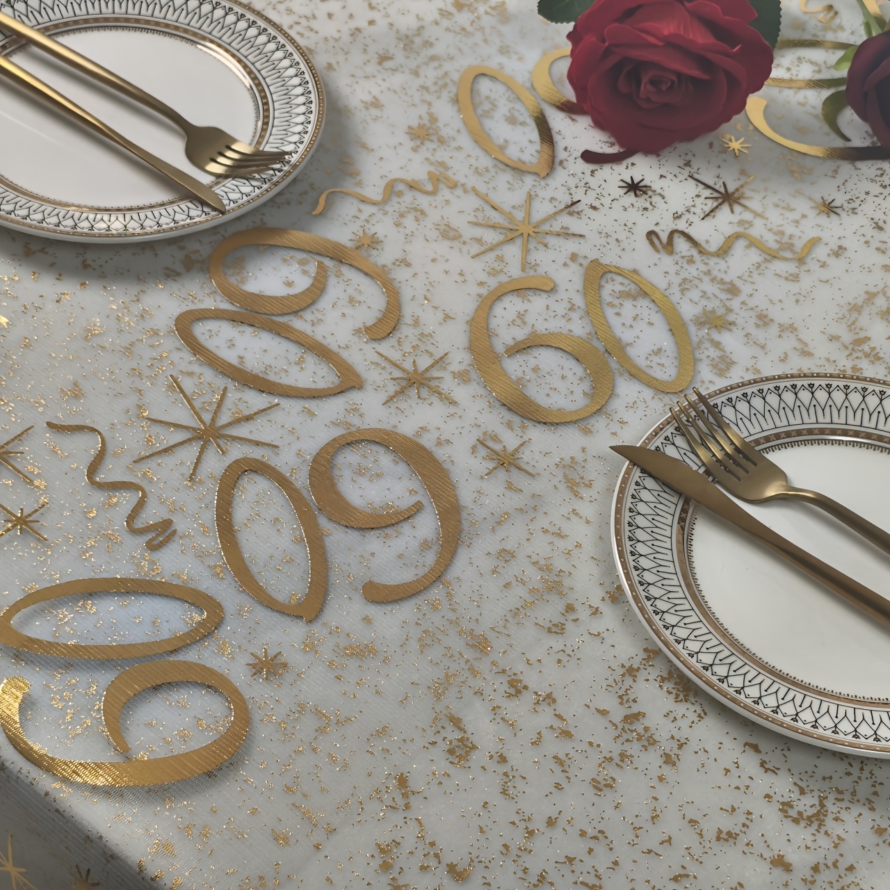 TEMU 1 Roll Of Golden Birthday Table Runner, Wear-resistant And Durable, A Perfect And Ideal Themed Gift For Birthday Anniversaries. Suitable For
