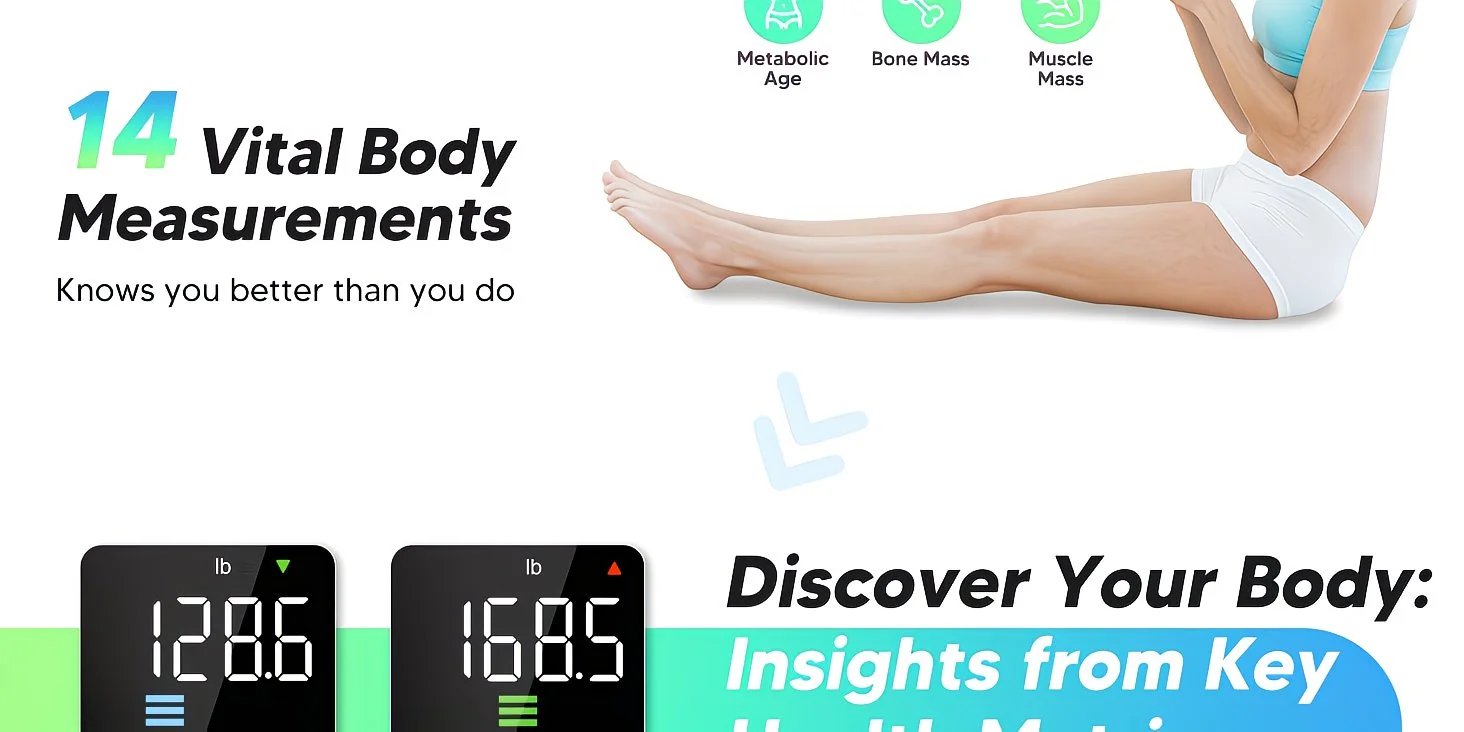 Smart Digital Body Fat Scale - 14 Metrics & 500lb Capacity – detail 6
