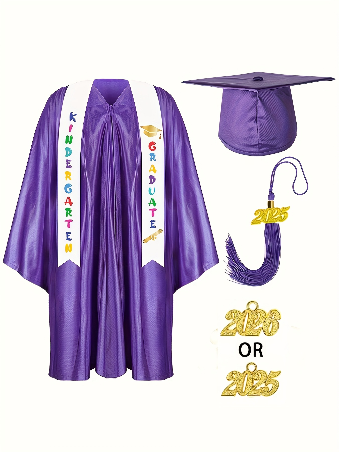 chest measurement is for reference only 4pcs set of childrens kindergarten and elementary school   printed childrens bachelor gown graduation outfit for private and public schools photography clothing   one robe