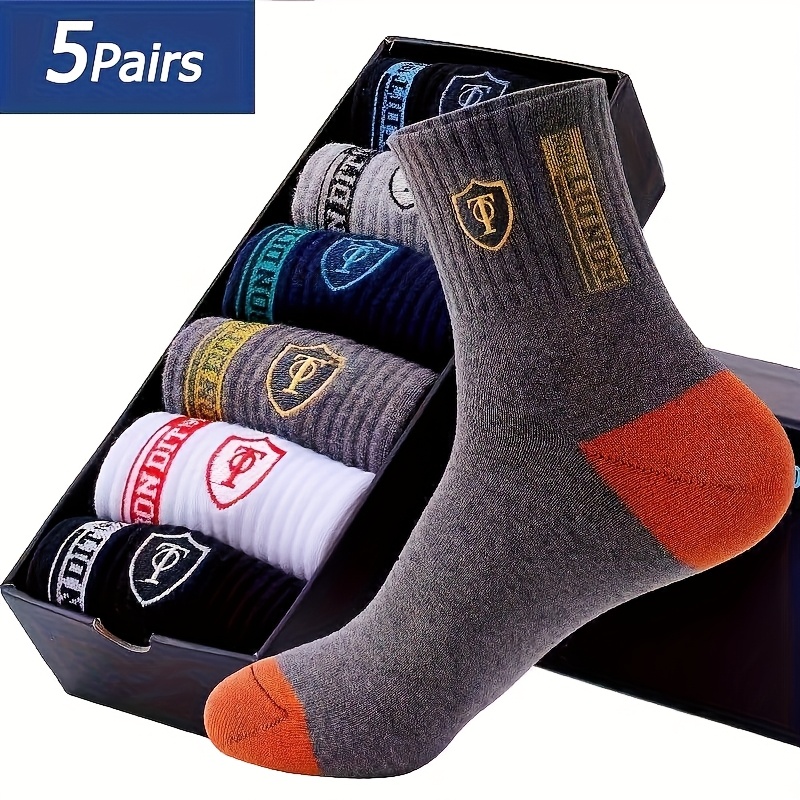 

5/10/20pcs Vintage Crew Socks - , Breathable & Soft With Letter Prints For | Home & Outdoor Activities | Fits Us Sizes 6-11