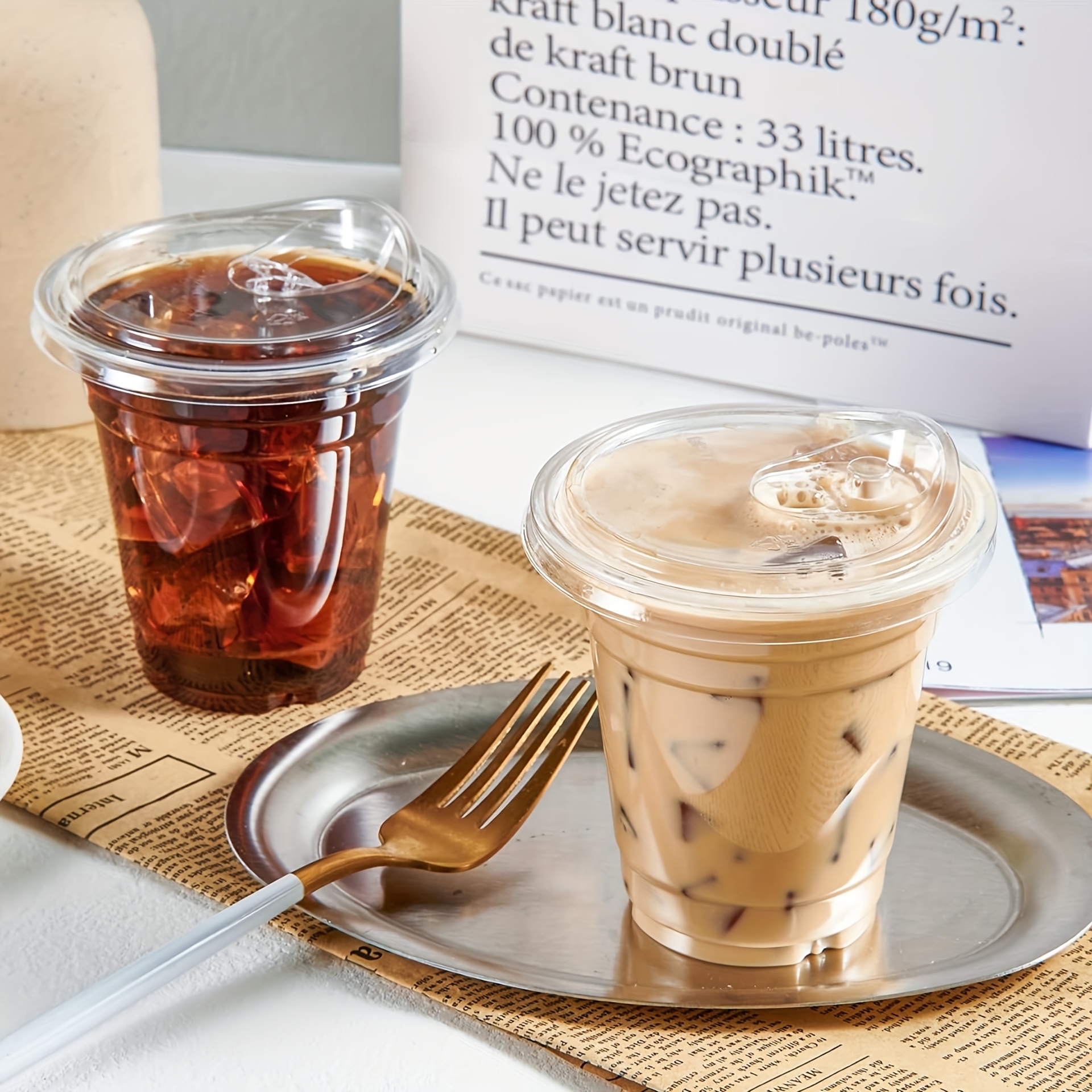 16 oz 20 oz 24 oz transparent plastic cups straw lids 50 - Temu