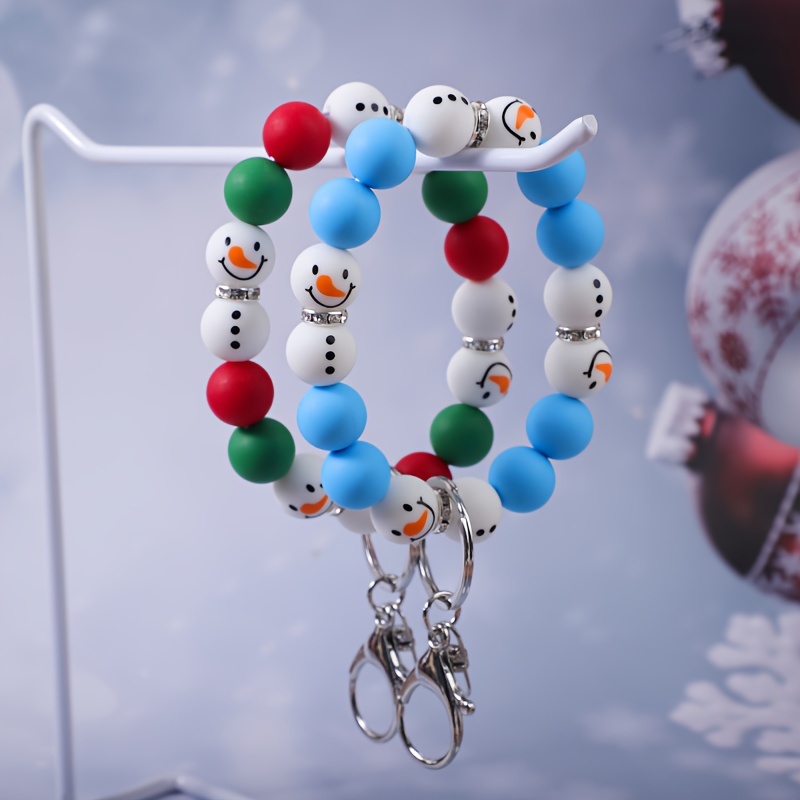 

2pcs/set Christmas Snowman Wrist Key Keychain Accessories Hanging Ornaments Christmas