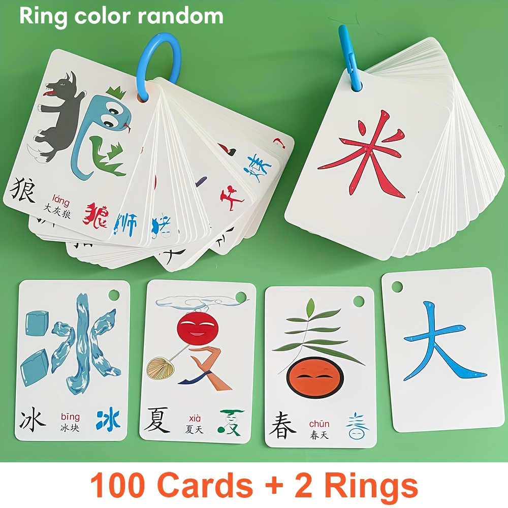 

Chinese Characters Learning Cards, Pinyin Early Education Pictogram Literacy Picture Recognition For Kid Chinese Flashcards