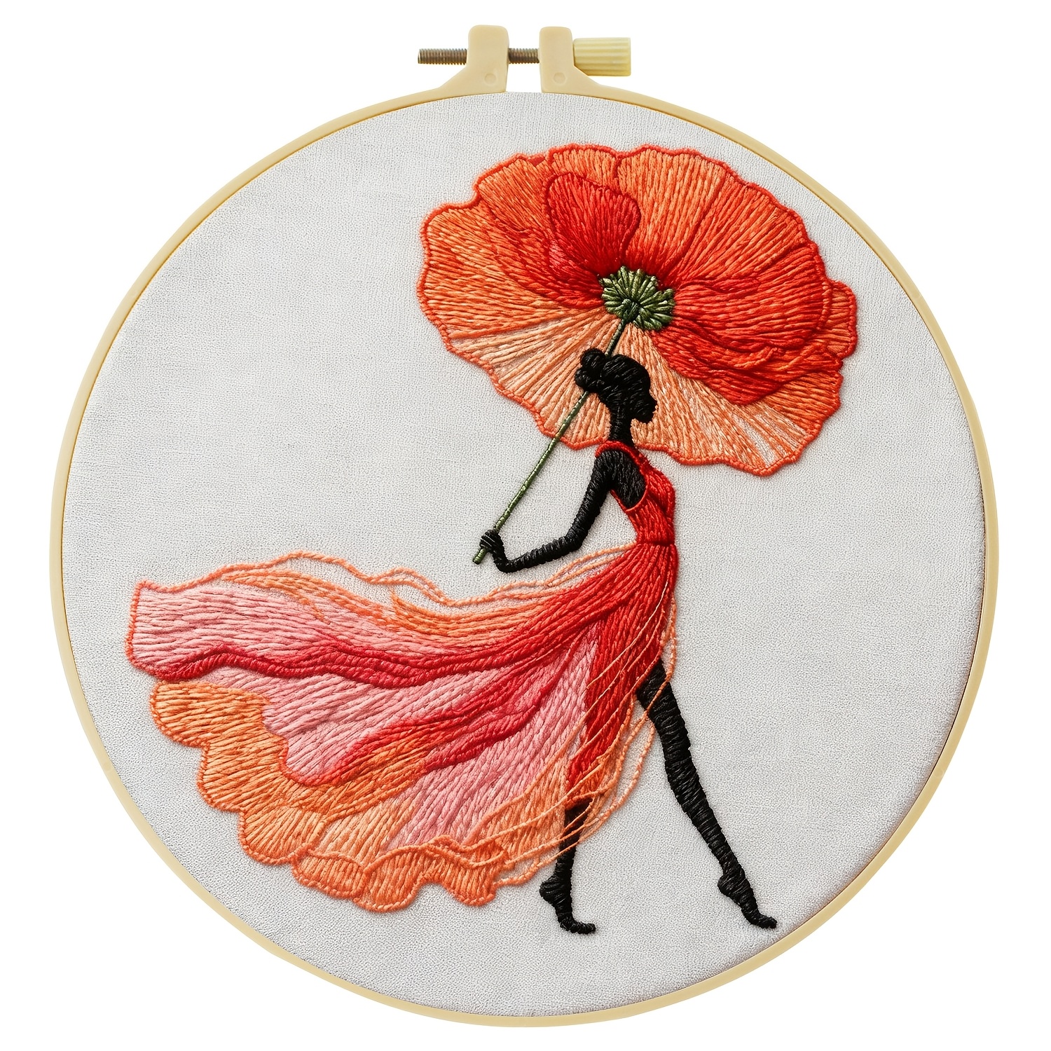 TEMU 1pc Embroidery Kit, 20x20cm/7.9x7.9inch, Beautiful Figure, Handmade Diy Embroidery Kit, Suitable For Diy Embroidery Lovers For Adult Beginners,