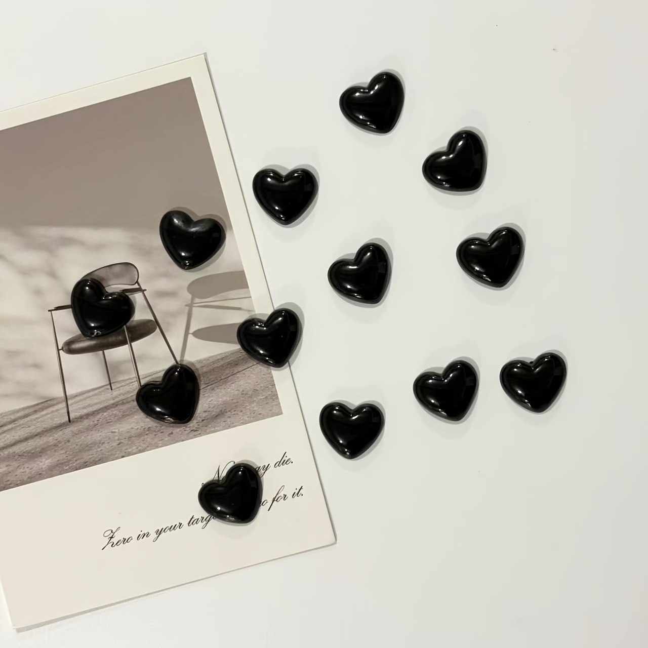 TEMU 13 Black Small Heart Refrigerator Magnet Decorations, Suitable For Kitchens, Offices, Dishwashers, Bright Colors, A For Christmas, Valentine's