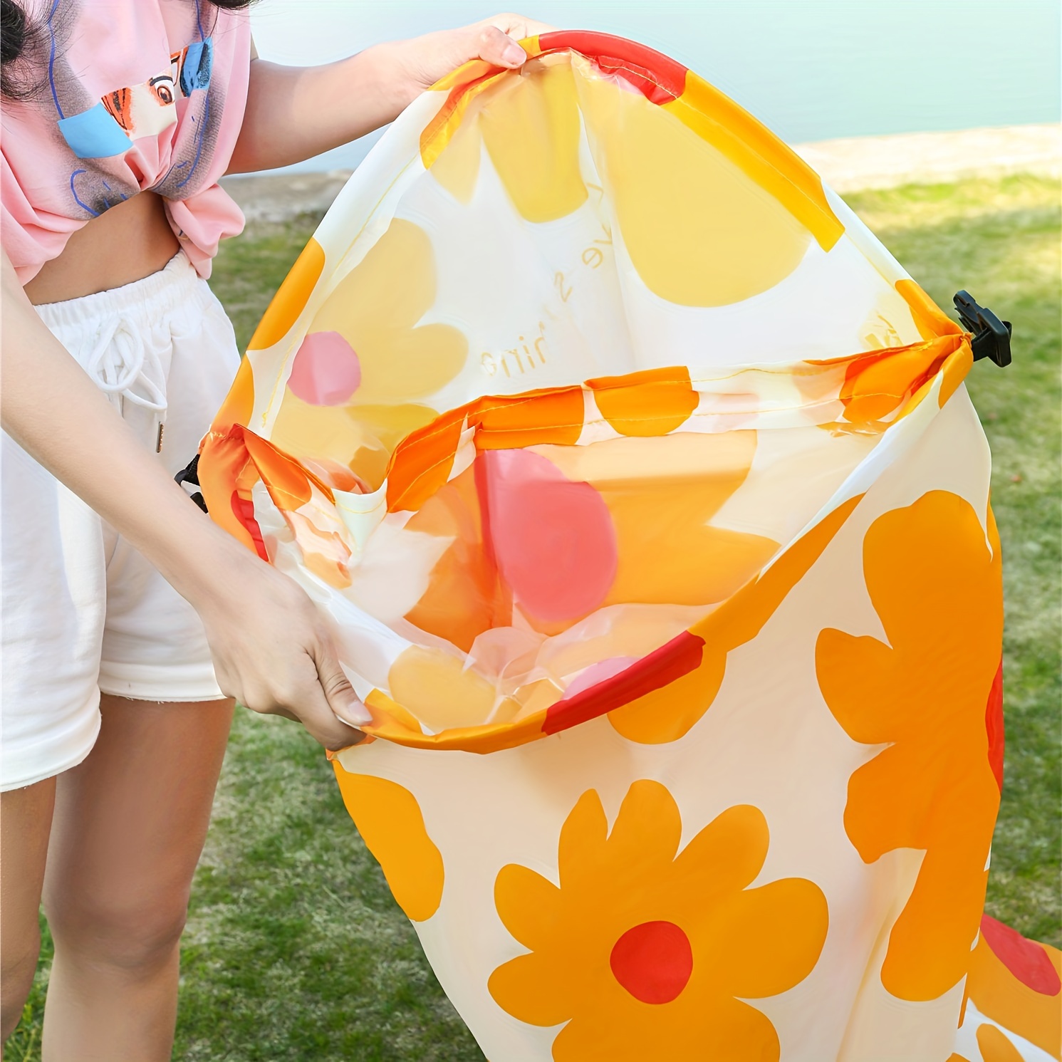 outdoor lazy inflatable sofa for nap beach chair portable air mattress for picnic camping inflatable mattress air bed for music festival sports & outdoors details 3