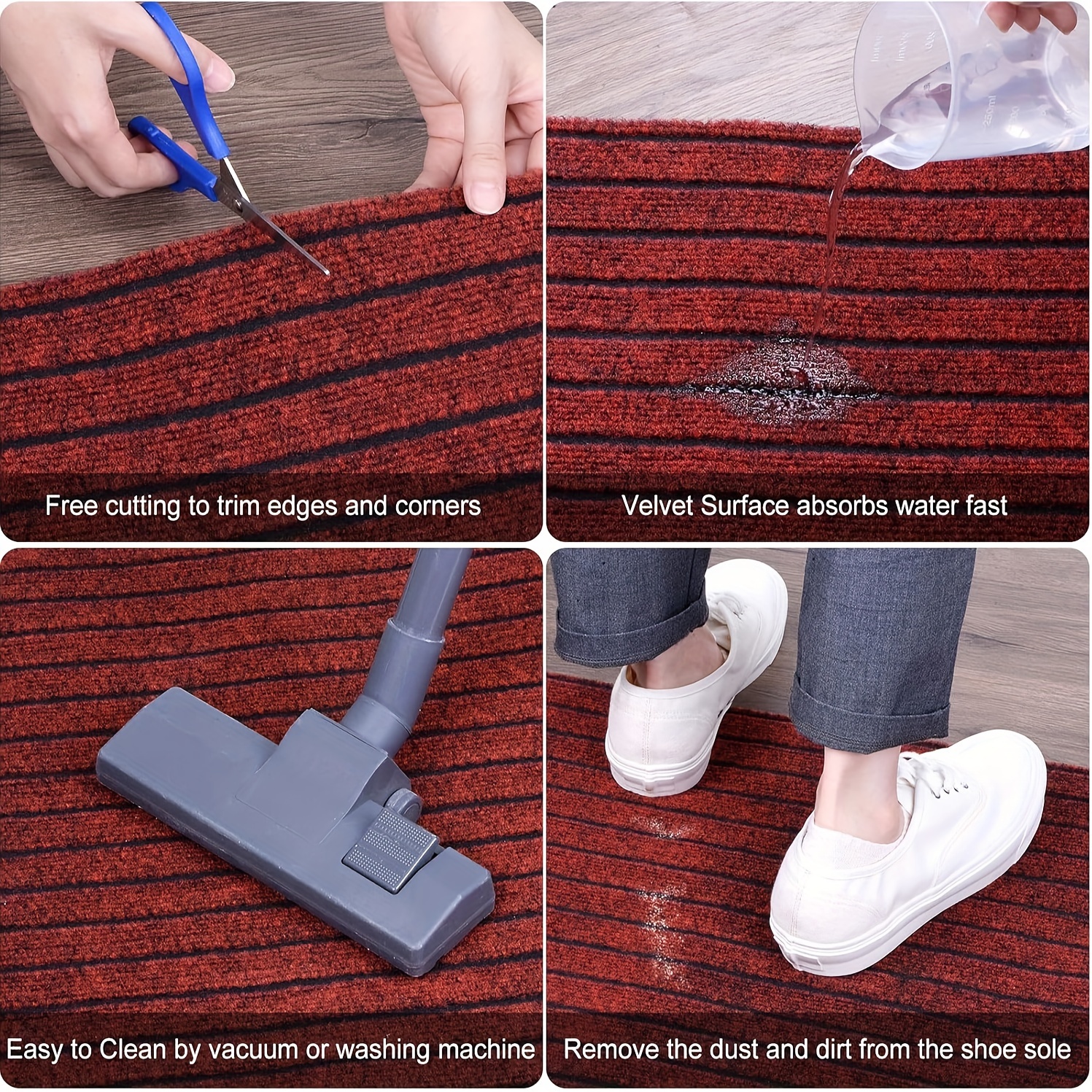 2pcs kitchen carpet striped non slip mat entrance door mat   room laundry bathroom absorbent mat set suitable for   room laundry room bathroom balcony   garage Product details 5