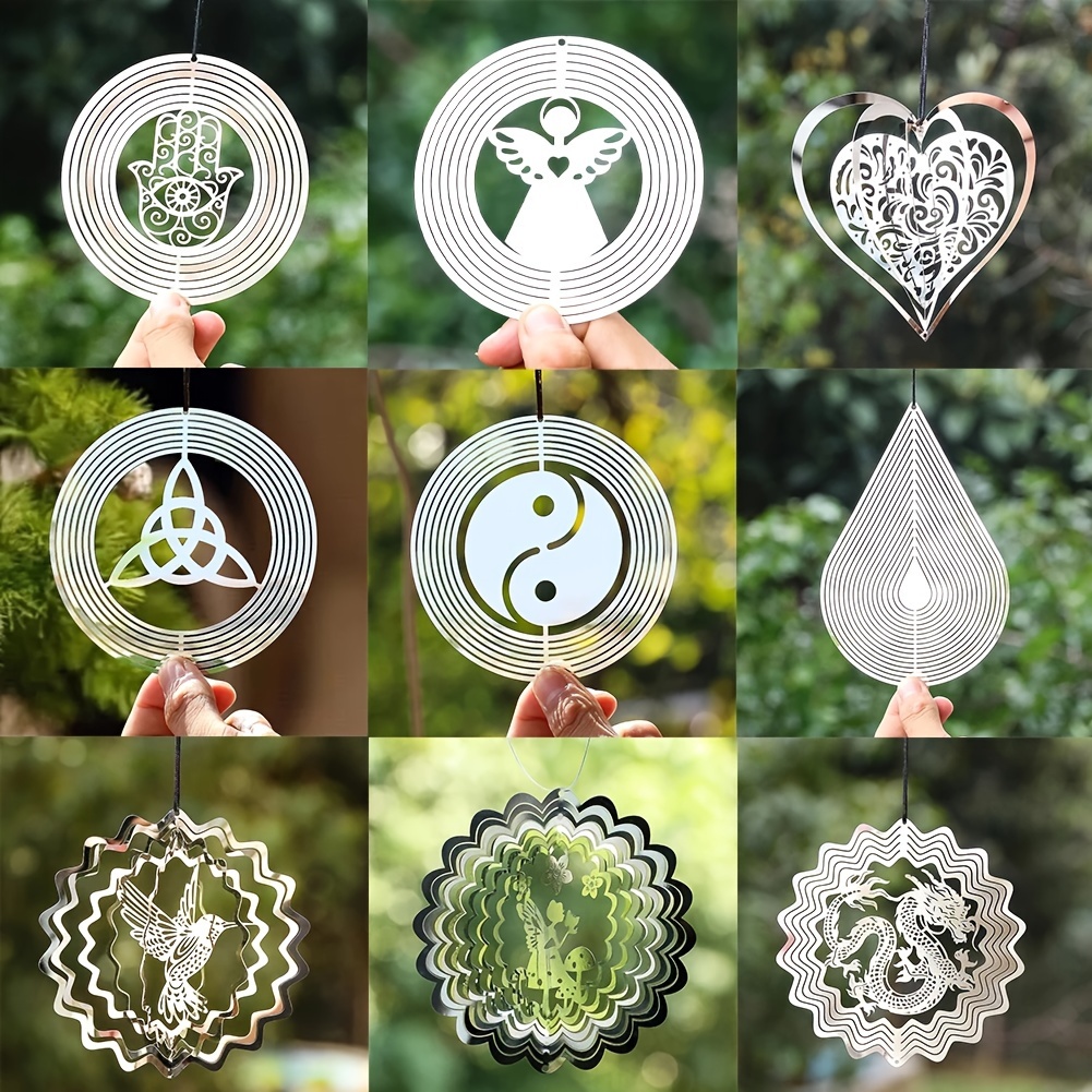 

Stainless Steel Wind Spinners 3d Hanging Decoration Set For Garden, Yard - Kinetic Mirror Finish Sun Catchers - No Electricity Whirligig Sculptures - Outdoor Reflective Wind Chimes - Meditative Art