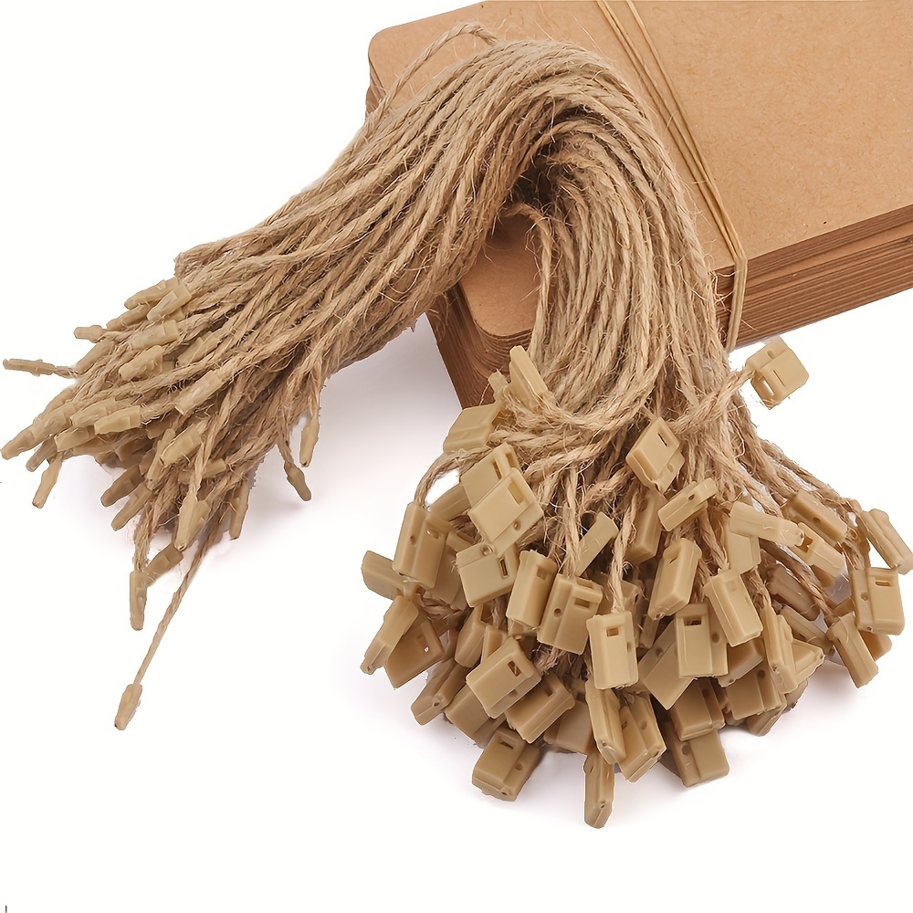 

200pcs Jute Tags - 7.87" Fasteners For Gift Bags, Price Labels & Christmas Party Decorations