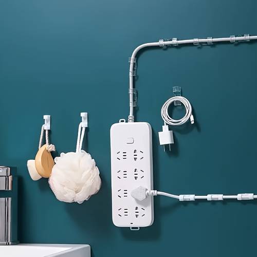 50 stück hochleistungs-kabelmanagement-werkzeug – transparente klebe-kabelclips, einfach an wänden unter schreibtischen zu befestigen, zur organisation von kunststoffkabeln für einen ordentlichen aufgeräumten raum