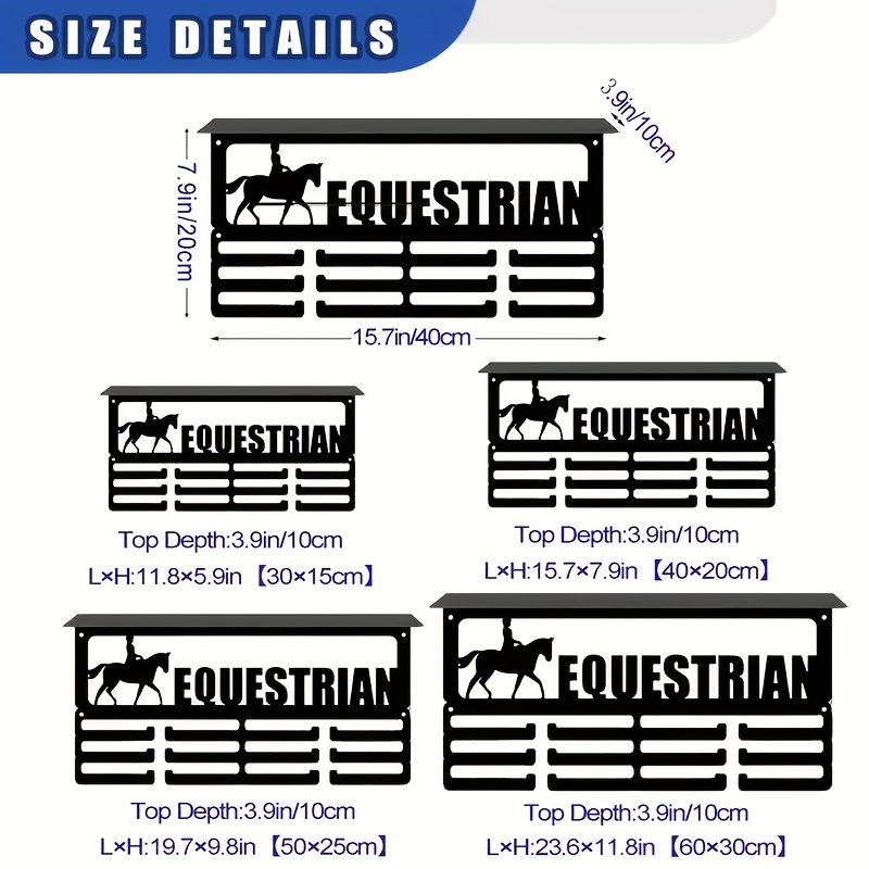 TEMU Porta medaglie e espositori per trofei equestri personalizzati con una struttura in ferro, dotati di un elegante per trofei - un porta medaglie