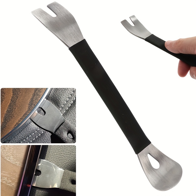 

Stainless Steel Open-end Wrench, Double-ended Design Pry Bar, Manual Hand Tool For Easy Door Handle Removal, Automotive Equipment Tool