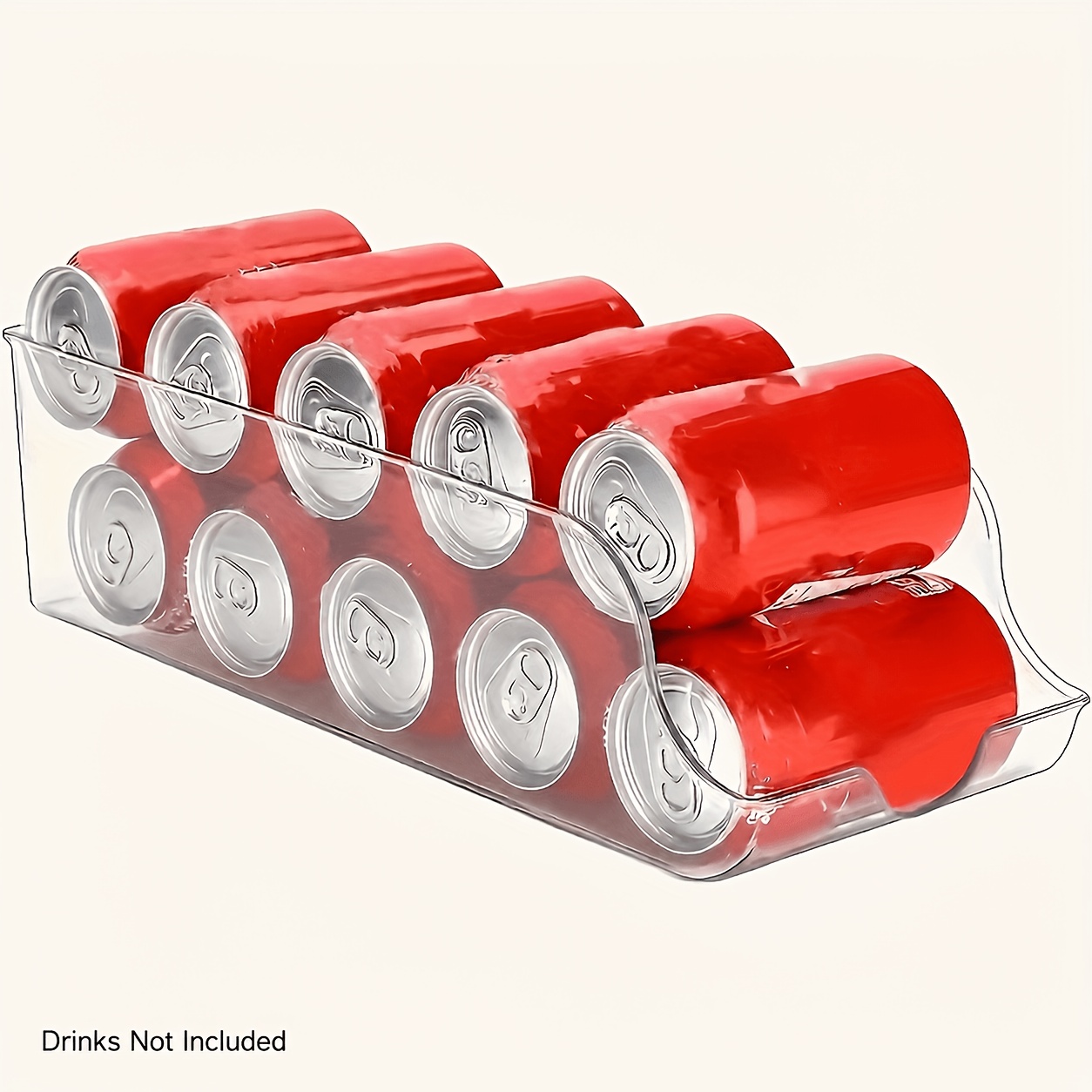 TEMU 1pc Transparent Easy-pull Can Stackable Organizer - Space- Stackable Can Dispenser, Refrigerator Storage Box, Suitable For Soda, Cans, For ,
