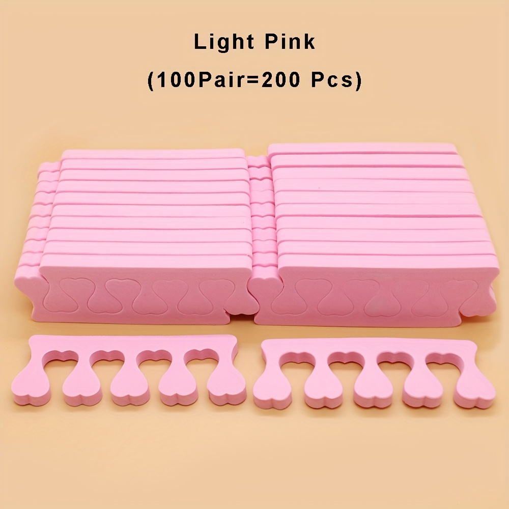 TEMU A Large Pack Of 200pcs (100 Pairs) Of Nail Tools Including Pads, Heart-shaped Sponges, And Toe Separators In Pink And Rose Red, Designed For