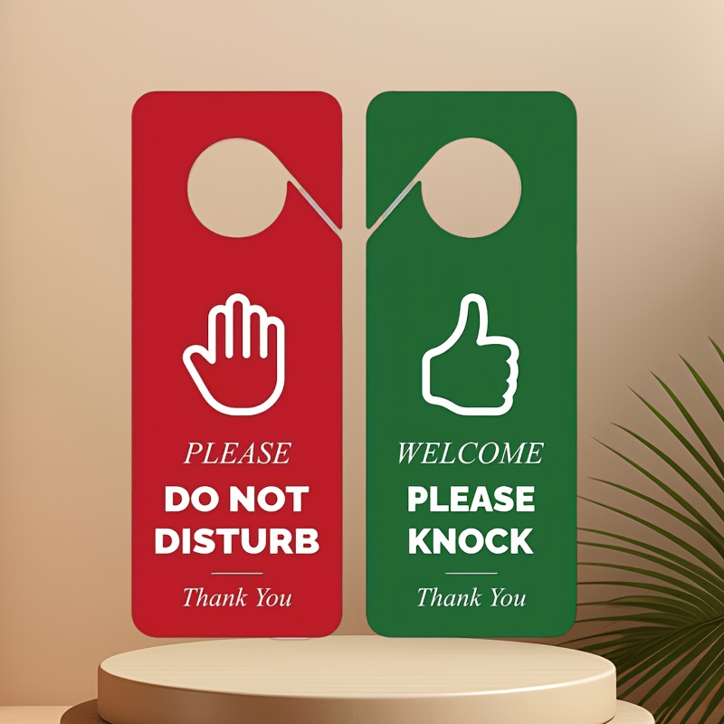 TEMU Do Not Disturb Door Signs, 1 Set, Double-sided, Featuring "do Not Disturb" And "welcome, Please Knock". Suitable For Offices, Homes, ,