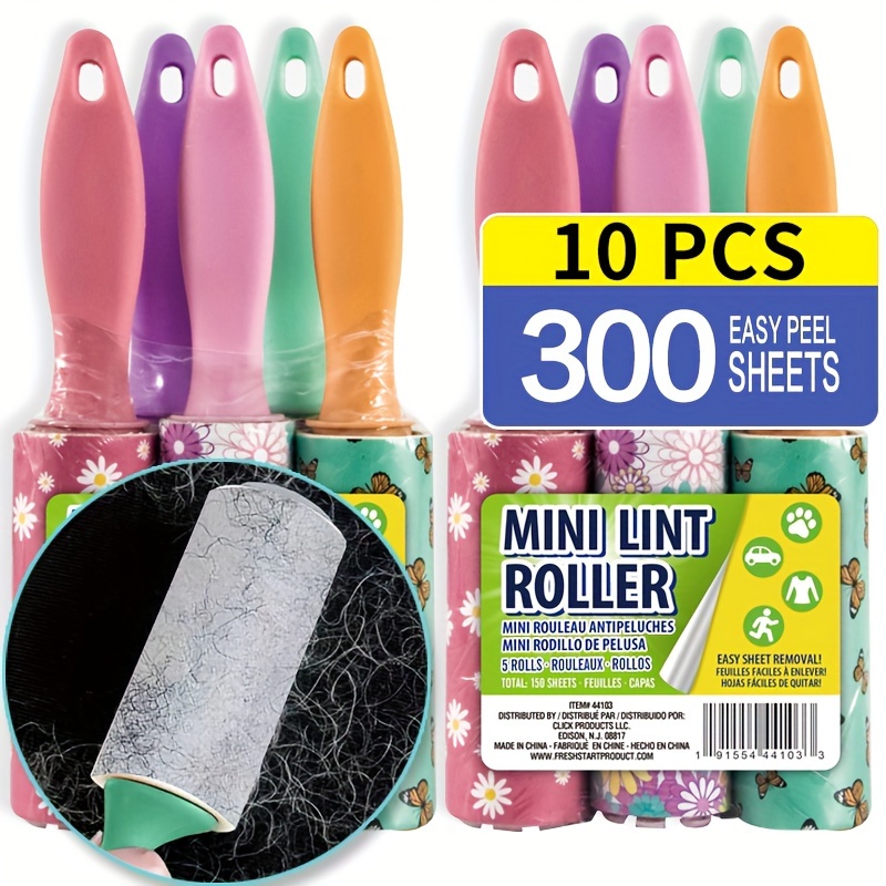 

300-sheet 10 Pcs Lint - Effortlessly Removes Pet , Carpets & Clothes, For , Portable And Tearable & -tear