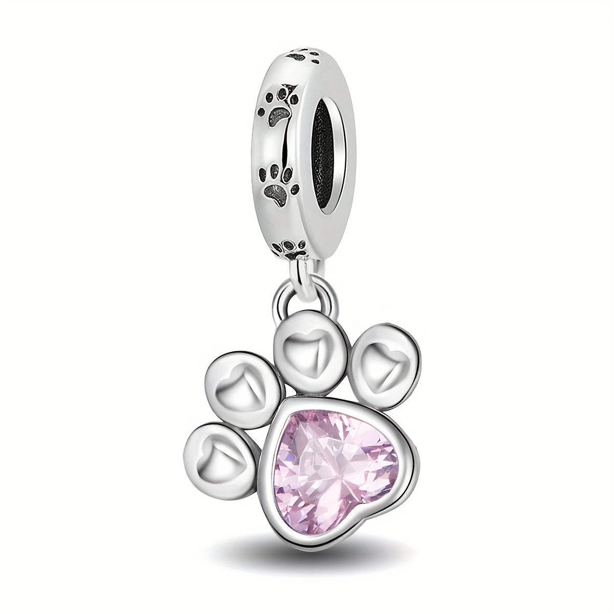Image of 1pc Diy Pendant, 925 Silvery Plated Pendant Fit Bracelet Bangle Necklace, Jewelry Making Accessories Valentine's Day Mother's Day Gift For Women