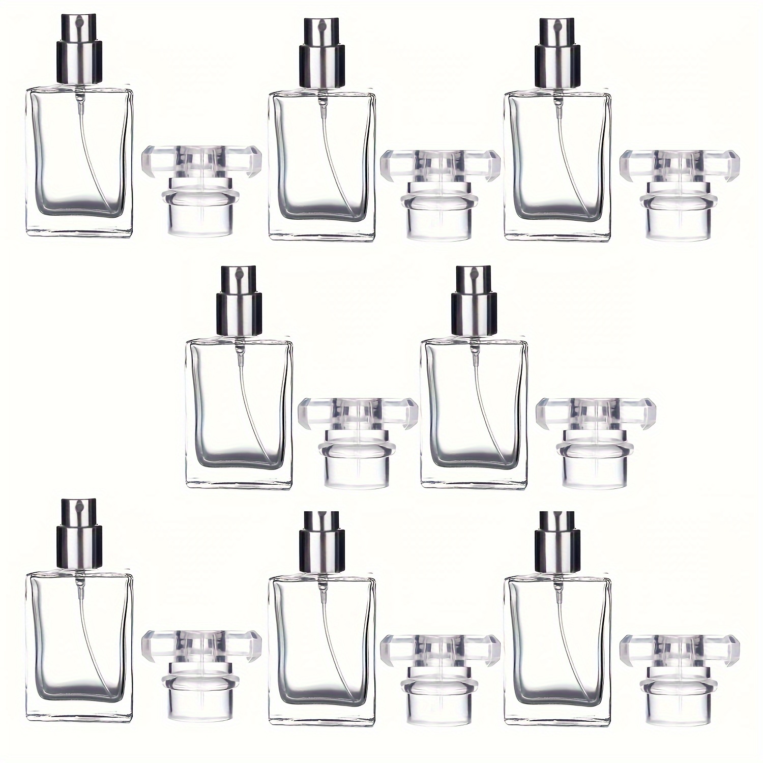 

8pcs Atomiseurs de Parfum en Verre Élégants de 30ml - Bouteilles de Pulvérisation Transparentes Rechargeables et Portables avec Fine, PVC, pour et le Stockage d'Échantillons