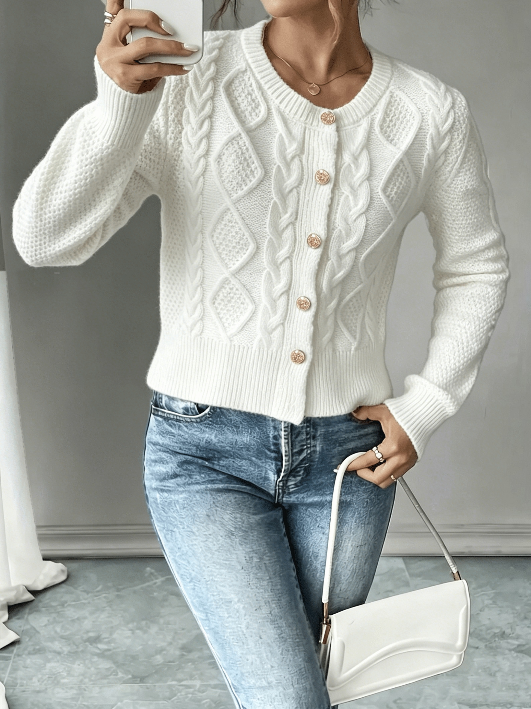 Womens Long Sleeve Open Front Cardigan Sweater