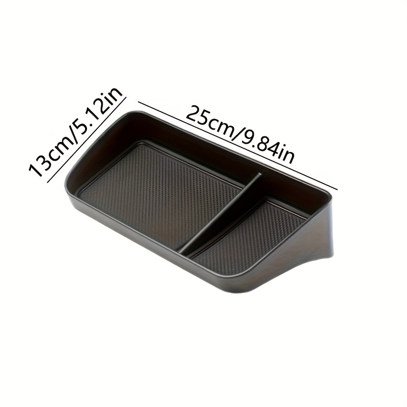 TEMU 1pc Car Anti-slip Dashboard Tray - 9.84 Inches Long, Suitable For All Vehicles, Holds Cards, Open-front Design, Abs Resin, Essential For Road