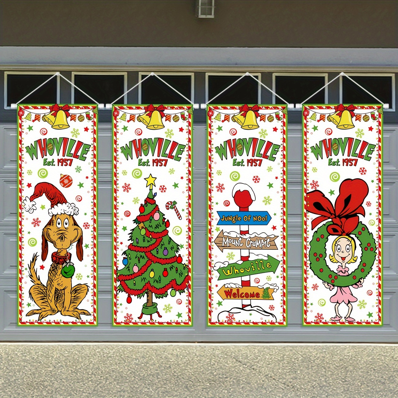 

4pcs Whoville Christmas - Mixed To Whoville Backdrop For Entryway, , , - Decorations For Christmas And All