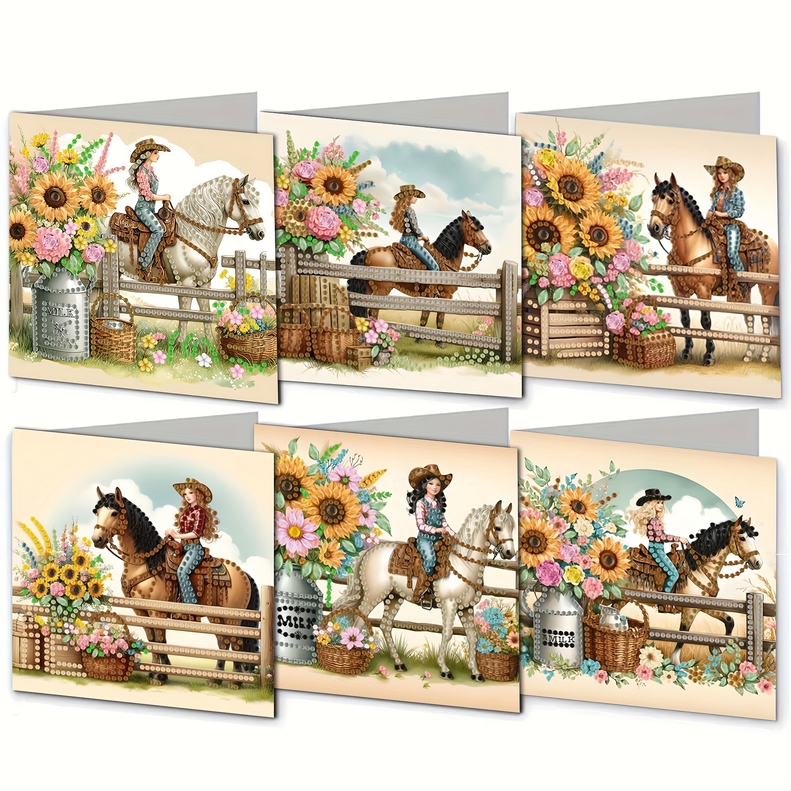 

Diy Diamond Painting Kit - Equestrian , Greeting Cards & , Craft Supplies Set